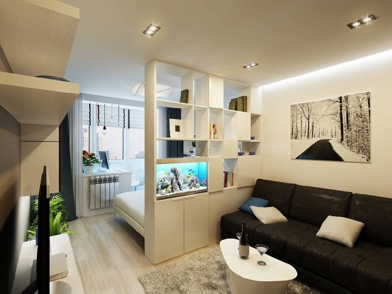 Дизайн комнаты 20 метров гостиная-спальня: фото интерьеров комнаты, проект совмещенной, зонирование от кухни