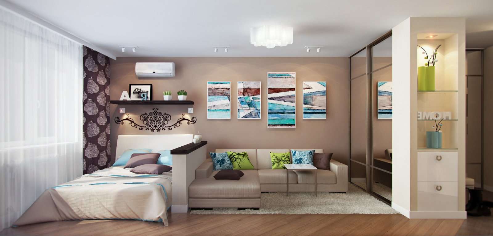 Дизайн комнаты 20 кв.м.: советы, варианты оформления - 75 фото