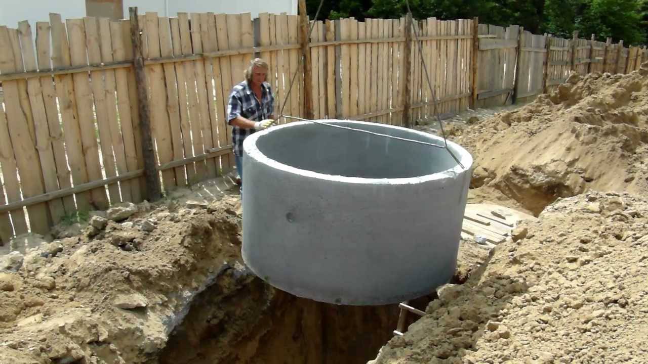 Септик из бетонных колец: устройство схема монтаж + фото