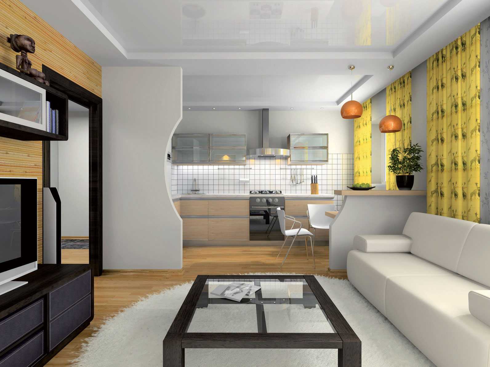 Проект дизайна совмещенной кухни и гостиной небольших размеров: планировка, рекомендации по интерьеру, фото.