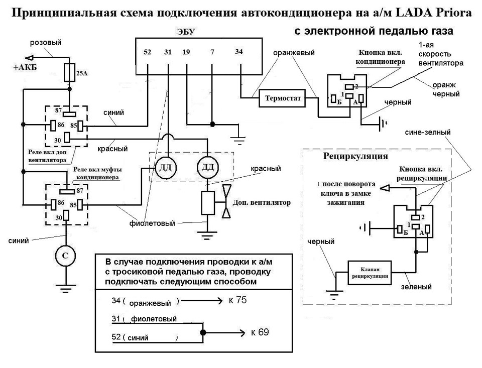 Электрическая схема подключения помпы к кондиционеру