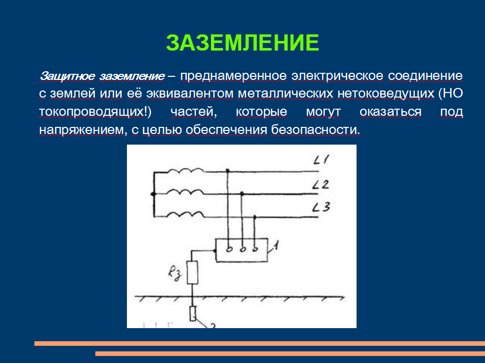 Назначение защитного заземления