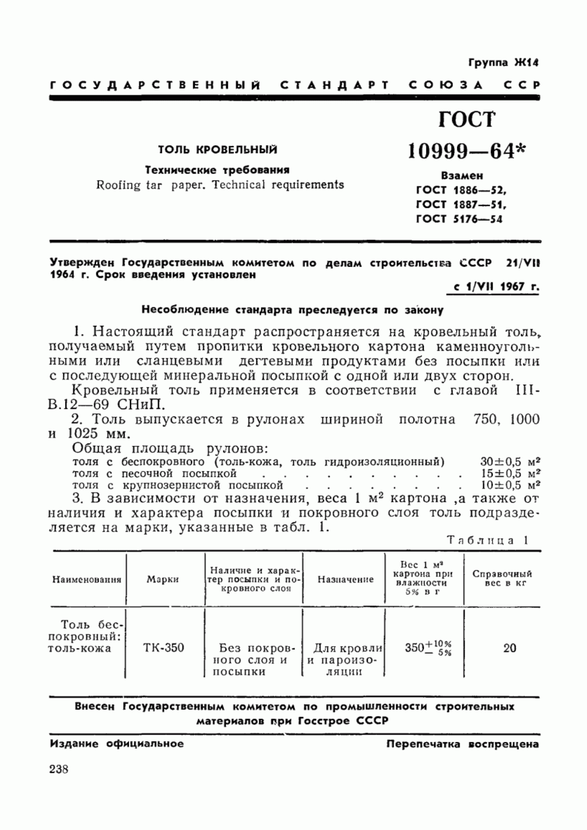 Толь гидроизоляционный тг 350 гост