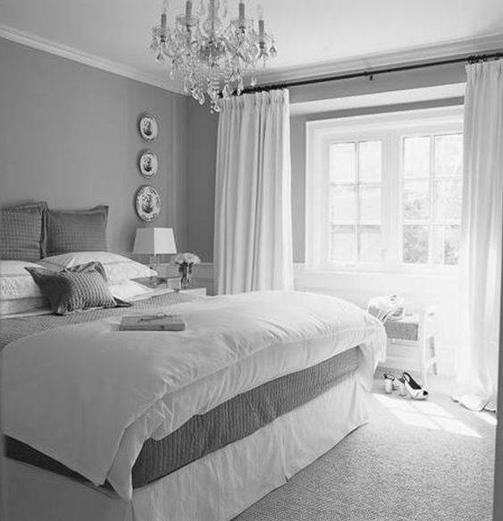 Спальня В Серо Белых Тонах Фото
