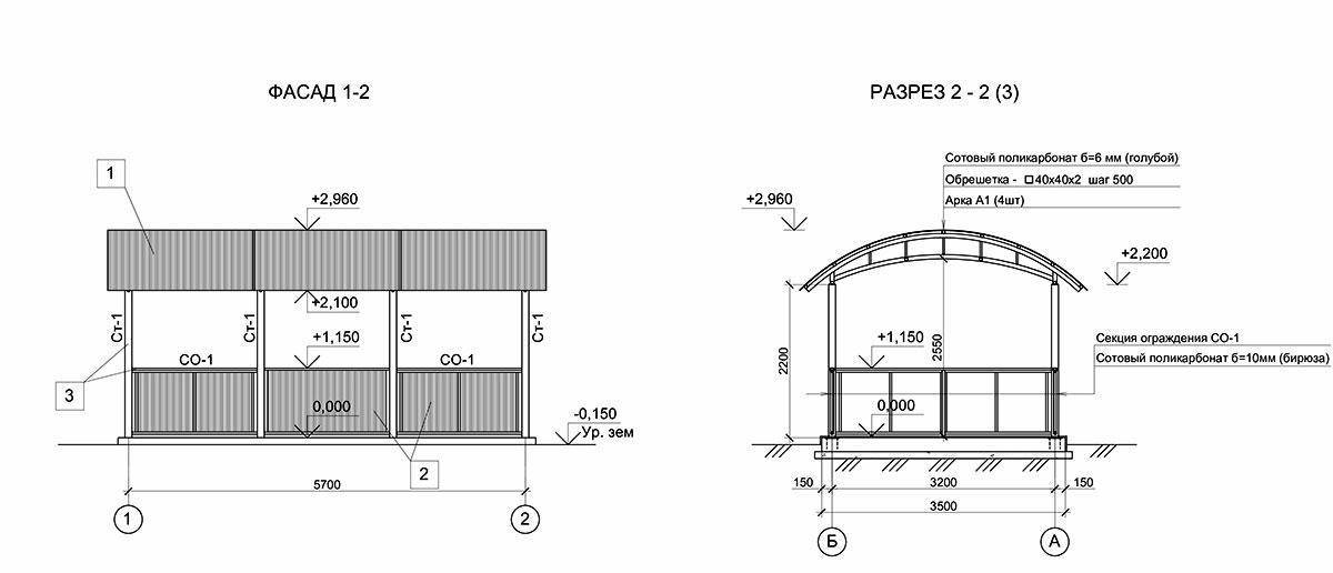 Проект беседки для дачи с чертежами из металла