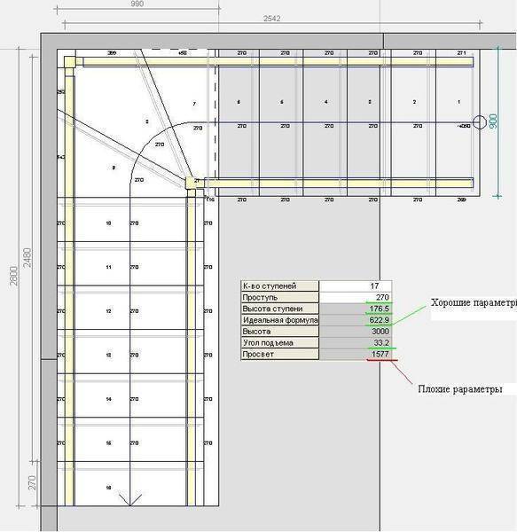 3d расчет винтовой лестницы - онлайн калькулятор | perpendicular.pro