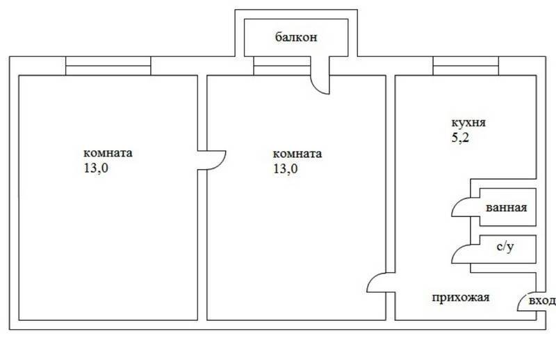 Варианты планировки хрущевки 2 комнаты