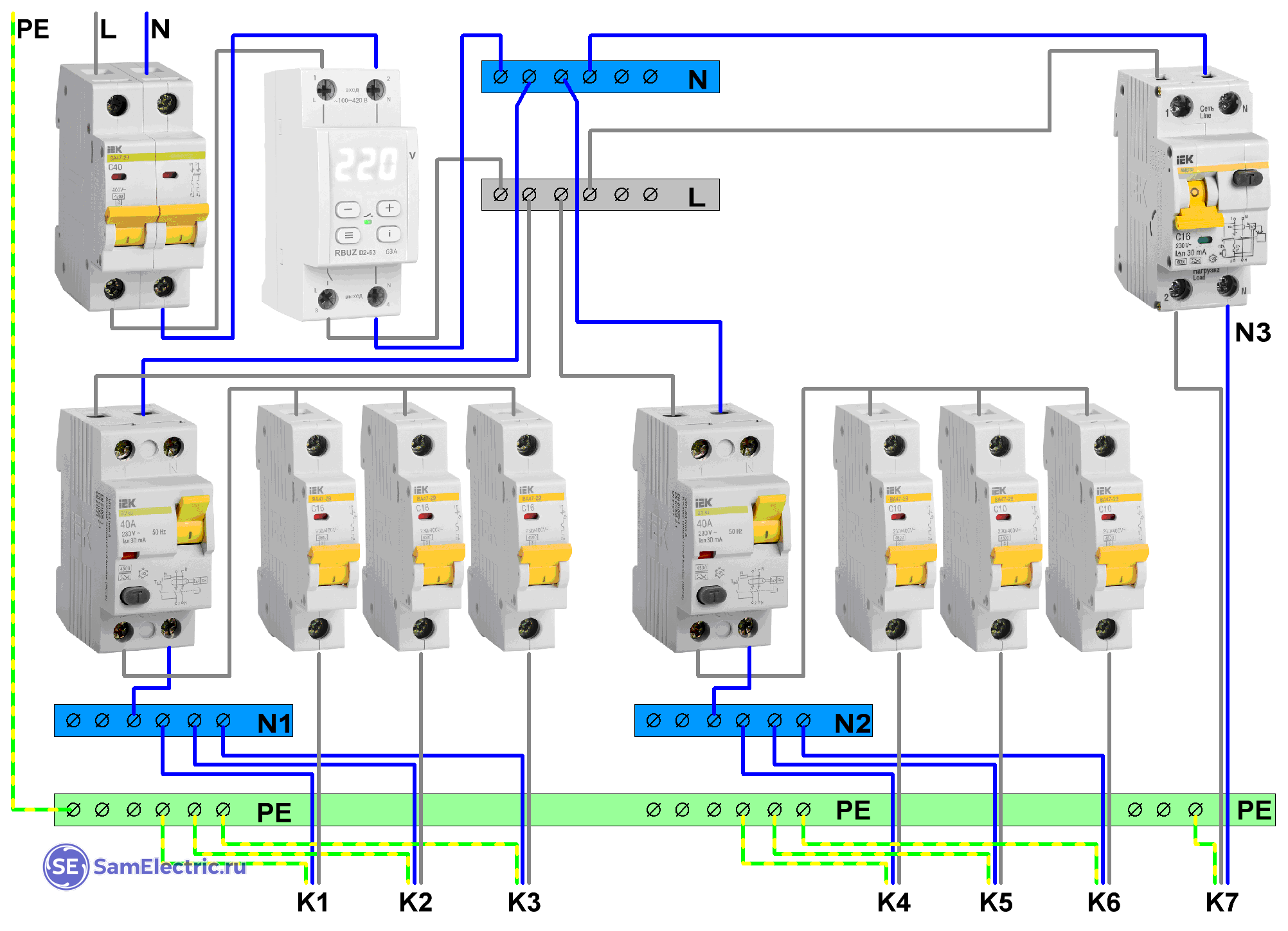 Схема подключения iek лс47