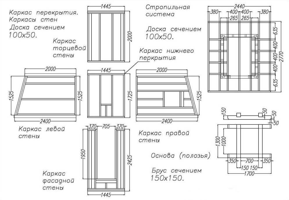 Чертежи дачного туалета с инструкциями по возведению