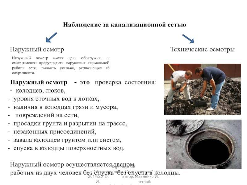 Обслуживание канализации: технический осмотр систем