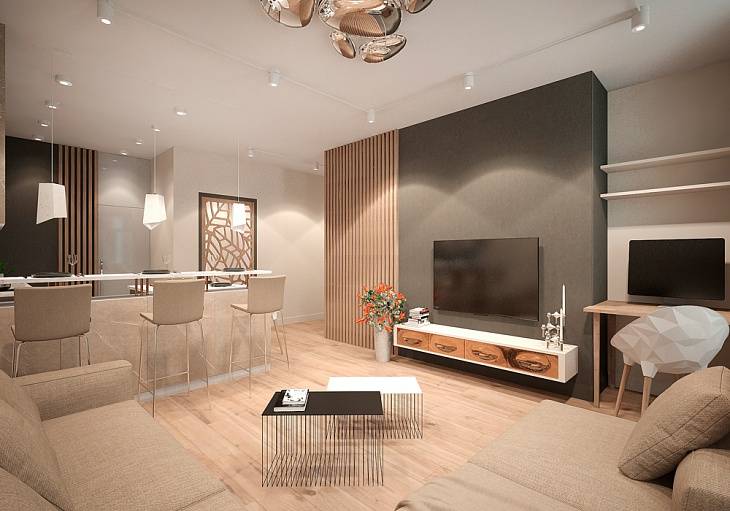 Дизайн двухкомнатной квартиры 50 кв. м (50 фото): проект интерьера маленькой квартиры с двумя комнатами