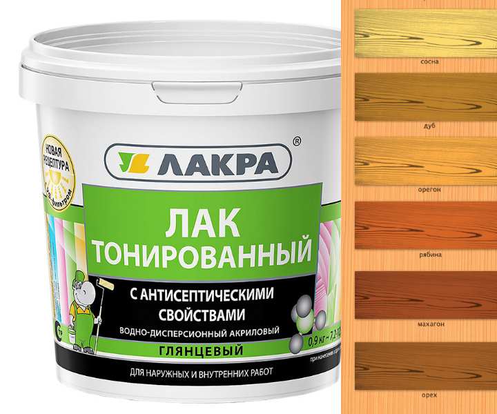 Тонированный лак – цветовая гамма и характеристики состава
