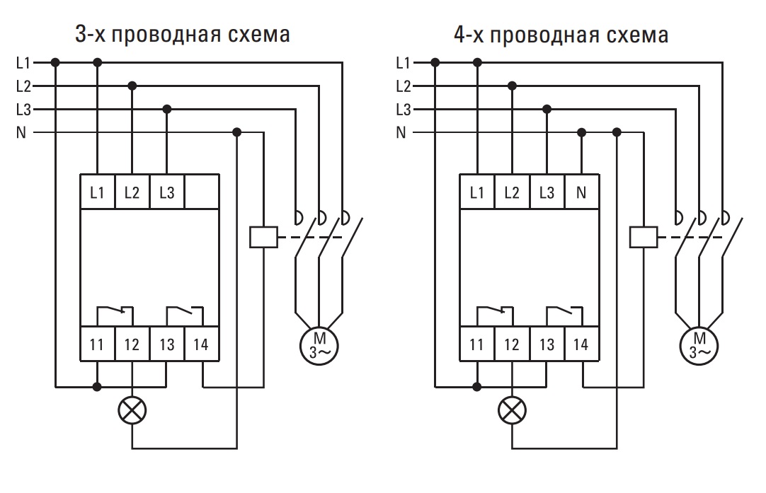 Принцип работы реле контроля фаз и схема подключения
