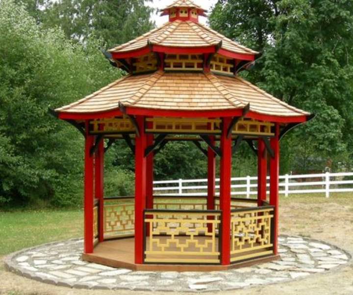 Беседка в японском стиле (40 фото): варианты конструкции, освещение в строении