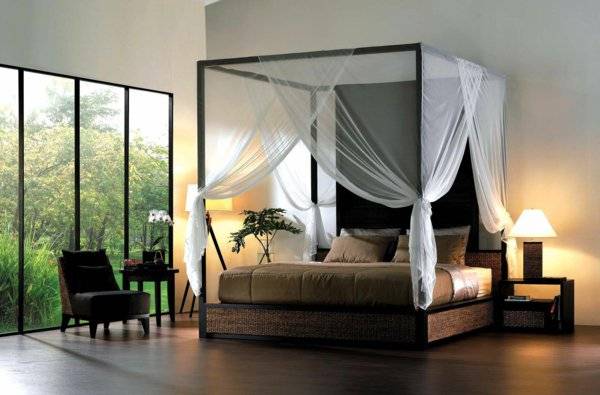 Спальня с балдахином (36 фото): дизайн интерьера с кроватью