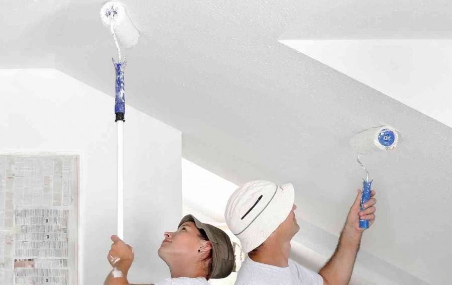 Как покрасить потолок — фото рекомендации по нанесению покрытия своими руками