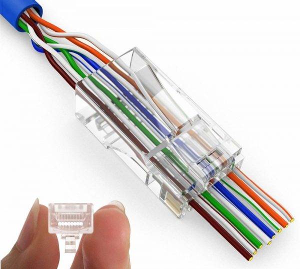 Как обжать кабель витая пара в вике rj-45 без клещей