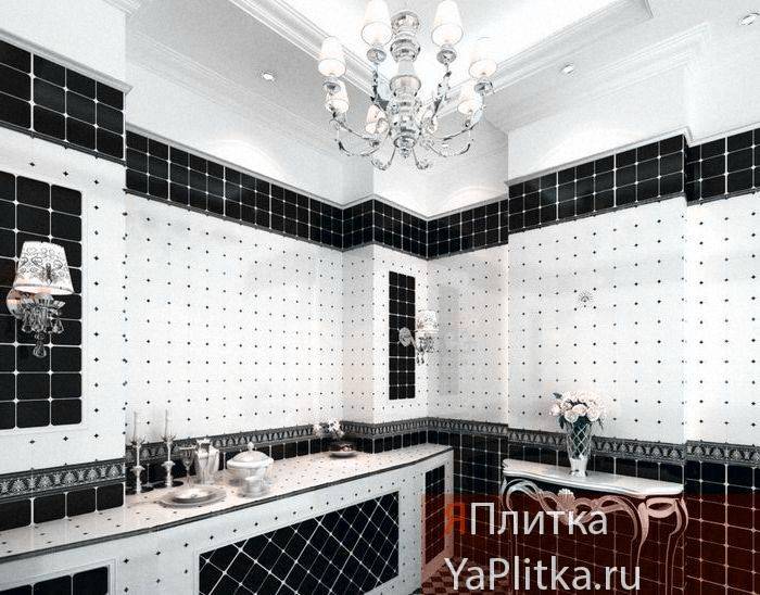 Черная мозаика в интерьере