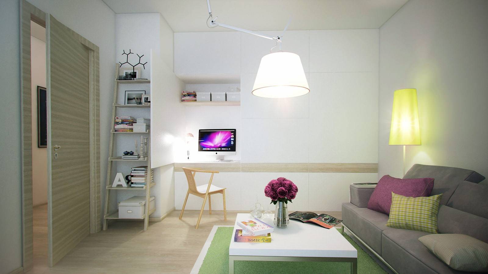 Современный интерьер однокомнатной квартиры: 205+(фото) стилей