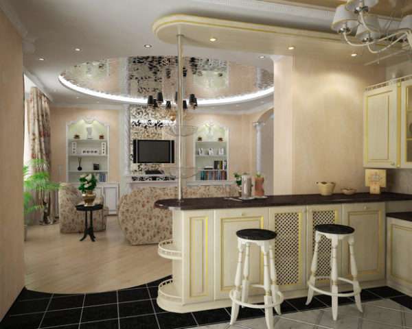 Кухня-гостиная (192 фото): совмещенная кухня с залом - объединенные вместе, идеи в квартире и частном доме, красивые проекты; белые, серые и другие цветовые решения