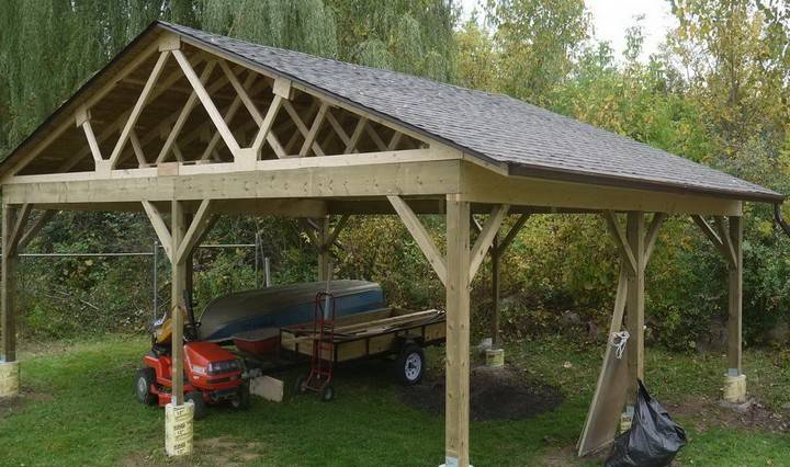 Навес для машины на даче: размеры, строительство стационарного авто-навеса своими руками, чертежи, фото, видео