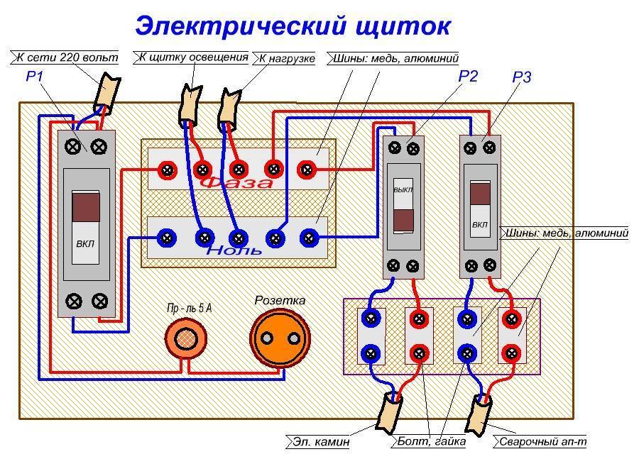 Схема электрики в гараже 220 разводка