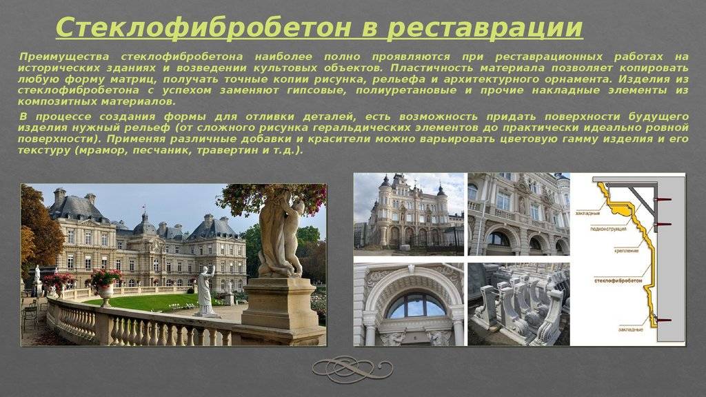 Фибробетон. состав и свойства. применение и плюсы. особенности