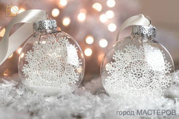 Новогодние украшения из ниток