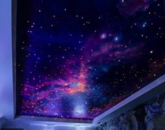 Натяжной потолок «звездное небо» (49 фото): потолок с эффектом черного ночного неба со звездами, модели с облаками, отзывы