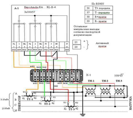 Трехфазный счетчик электроэнергии схема подключения с трансформаторами тока