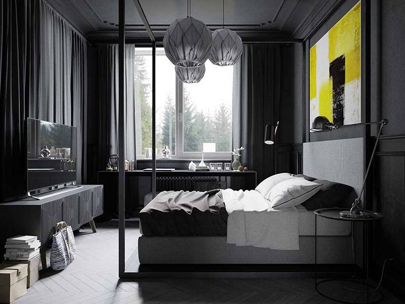 Черно Белые Спальни Дизайн Фото