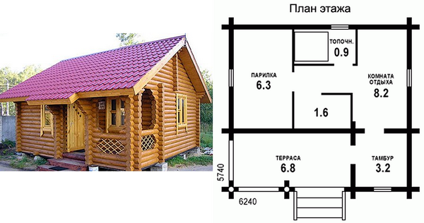 Проект бани размером 6х6: планировка, примеры готовых строений