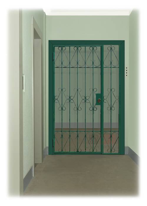 Решетчатые двери: входная дверь с окном, конструкция раздвижных металлических решеток, железные изделия