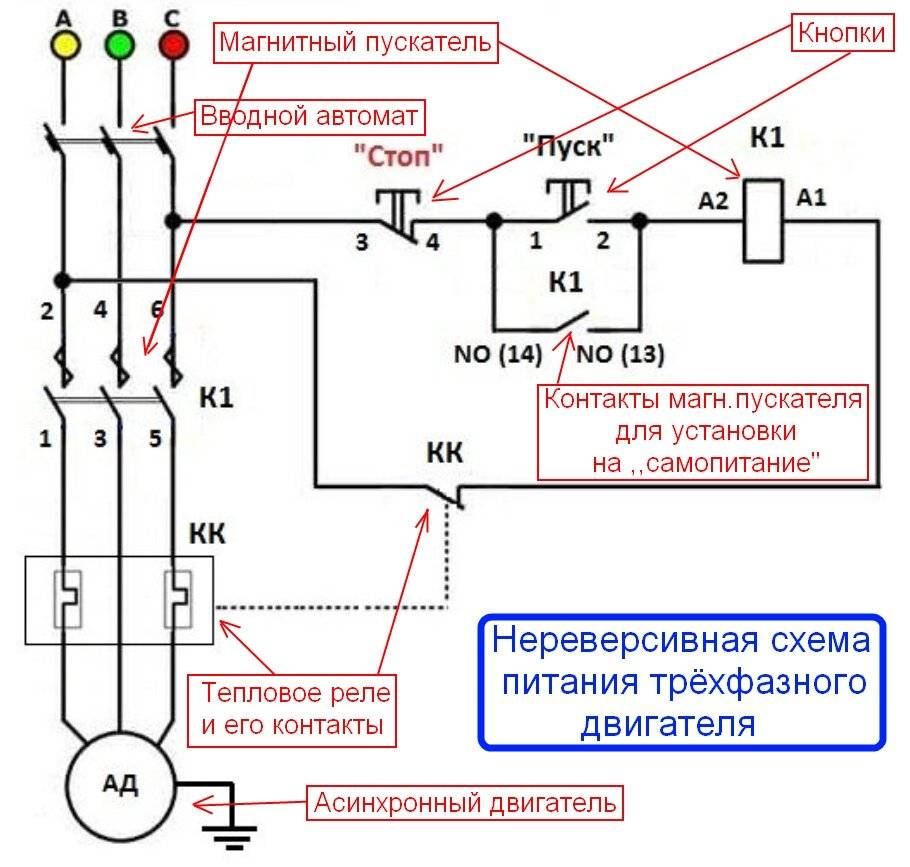 Магнитный пускатель 380в схема подключения
