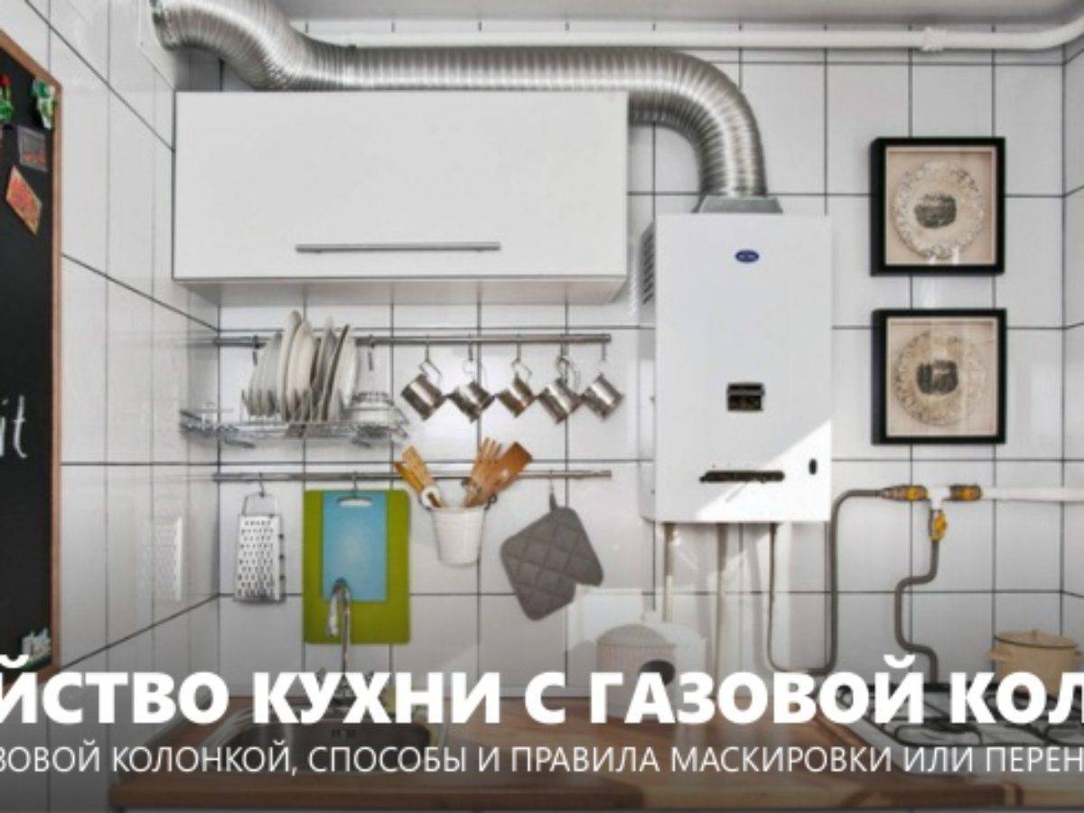 кухни с газовой трубой дизайн