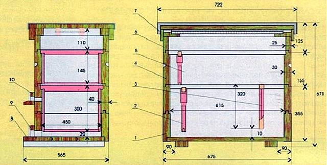Ульи дадан: размеры и чертежи на 8, 10, 12-ти рамок