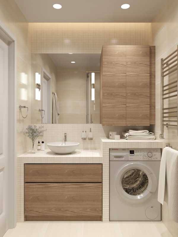 Стиральная машина в ванной комнате: фото и практические советы по организации интерьера в современном стиле