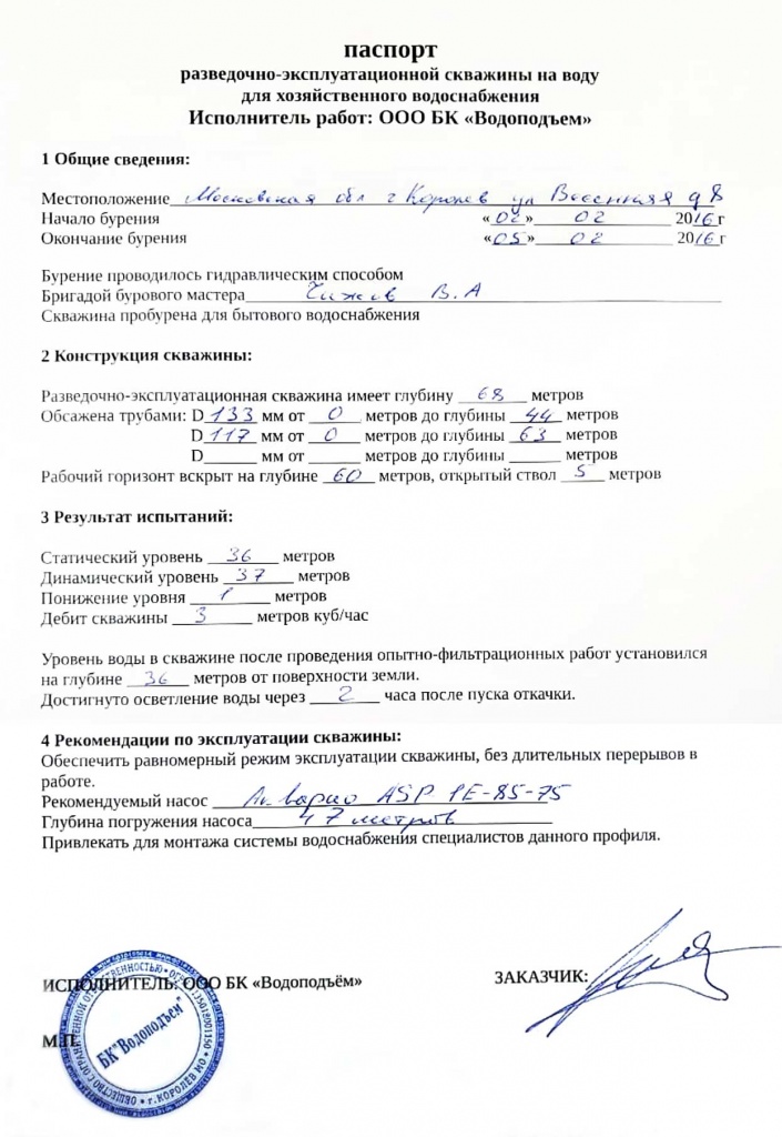 Паспорт скважины – зачем он нужен и как получить